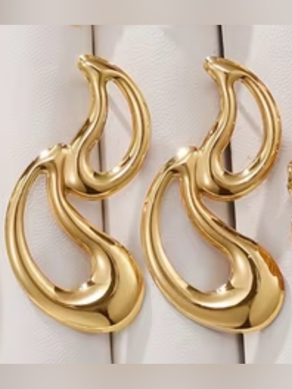 Gold Drop Sculptural Women's Earrings